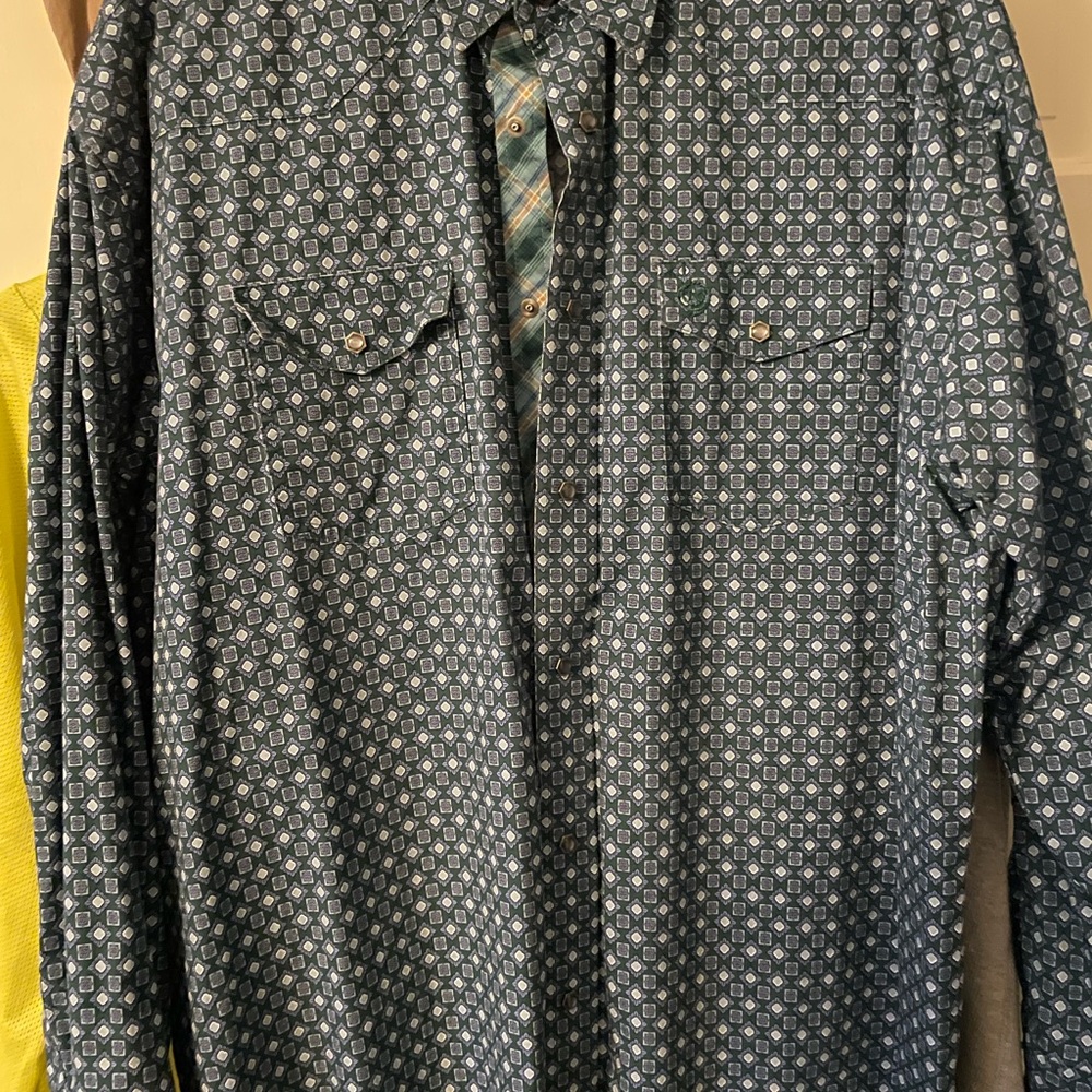 Stylish Blue Geometric Men's Shirt